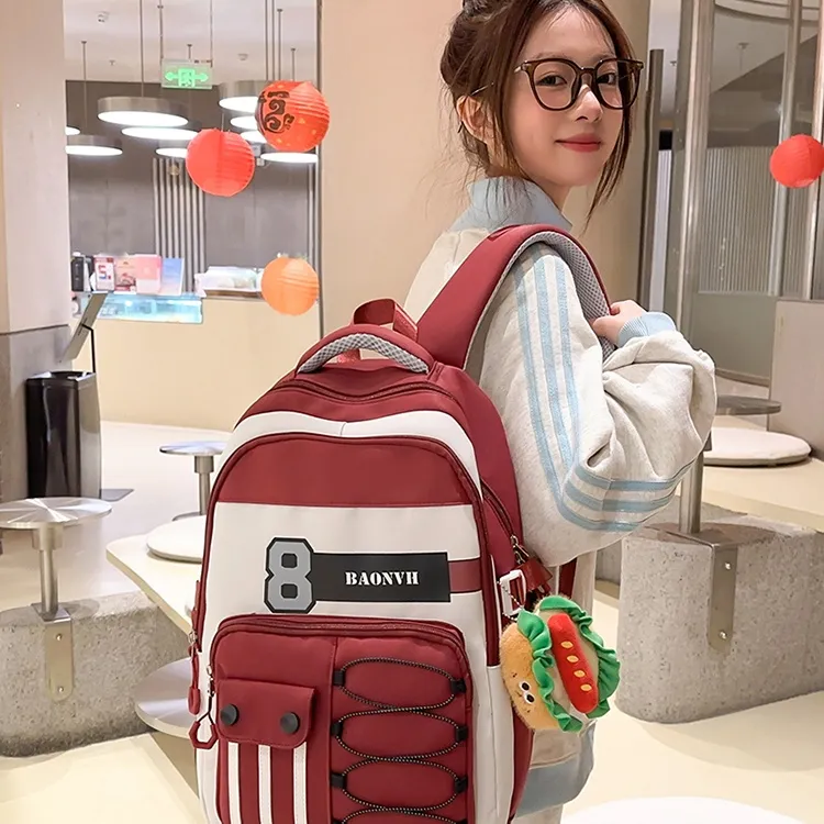 PINK·LAND Nylon Backpack Regular Unisex Multicolor-11
