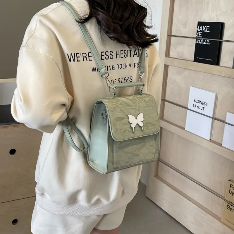 PINK·LAND PU Handbag Regular Women's White/Pink/Blue/Green/Black/Gray-22