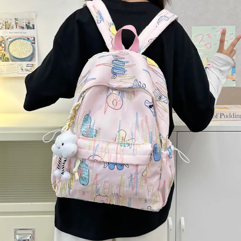 PINK·LAND Nylon Backpack Women's Multicolor-10
