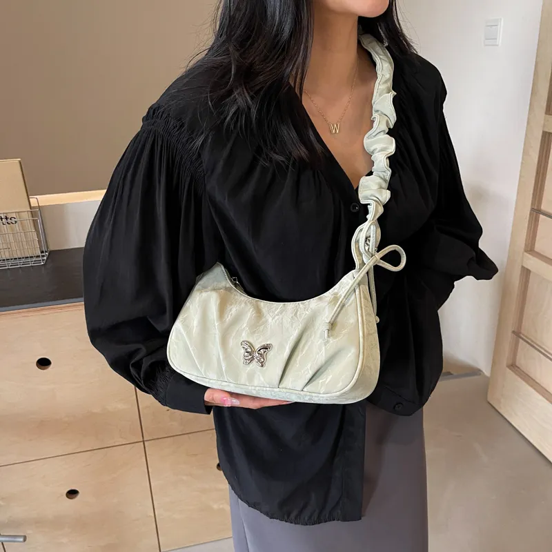 PINK·LAND PU Shoulder Bag Women's Ecru/Silver/Green Black-14