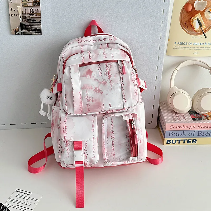 PINK·LAND Nylon Backpack Unisex Multicolor-7
