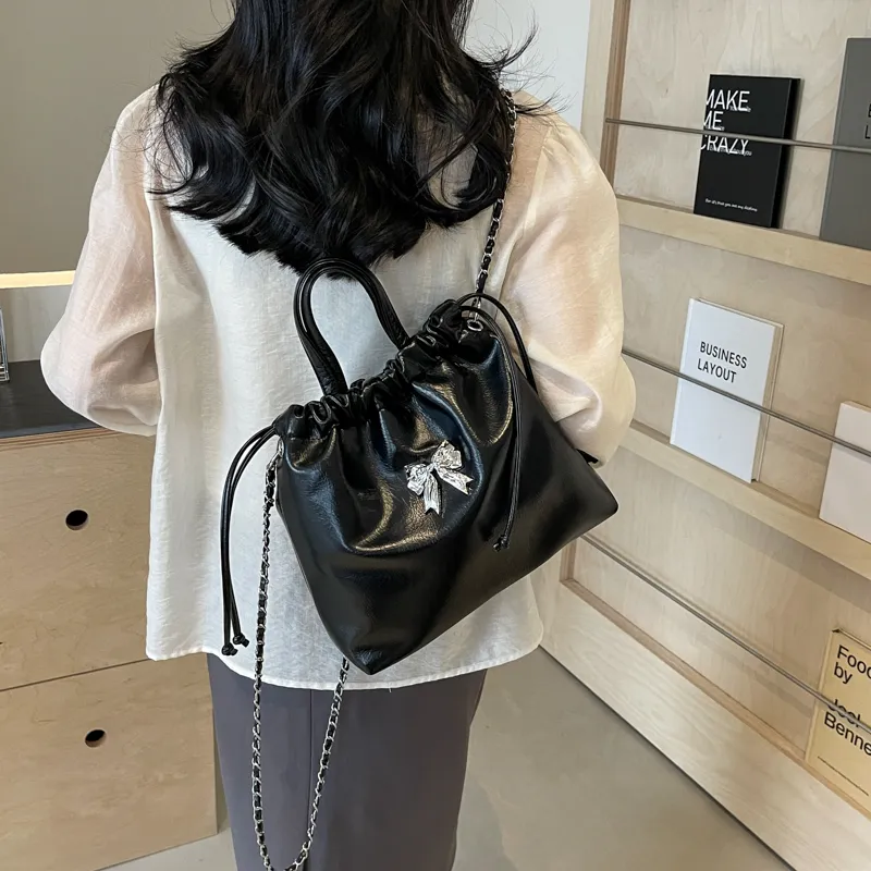 RUIPAI PU Shoulder Bag Regular Women's Silver/Ecru/Pink/Black-17