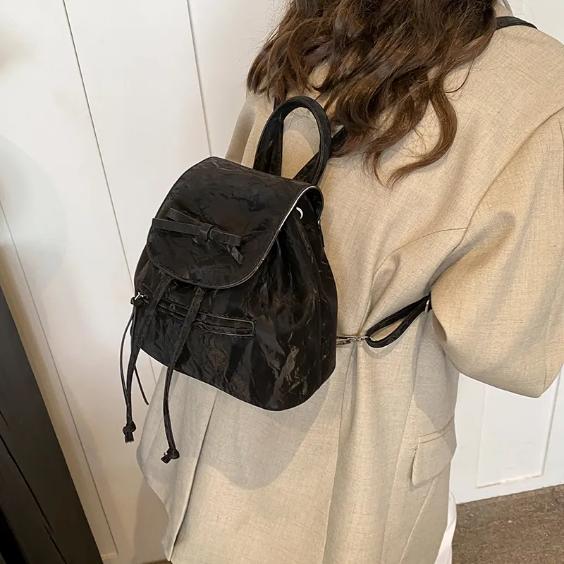 PINK·LAND PU Backpack Regular Women's Blue/Silver/White/Black-23