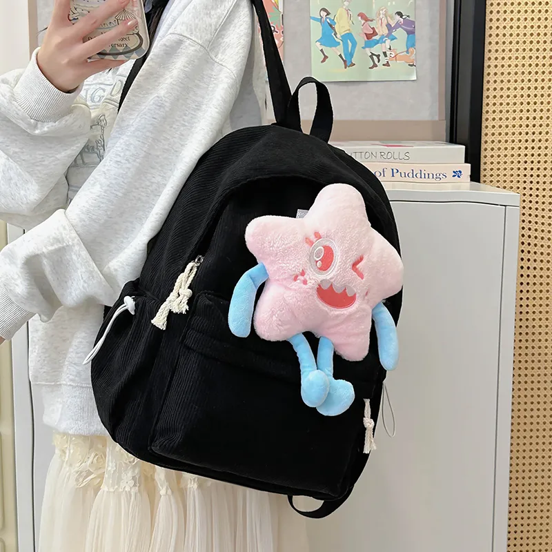 PINK·LAND Nylon Backpack Medium Size Women's White/Pink/Green/Yellow-18