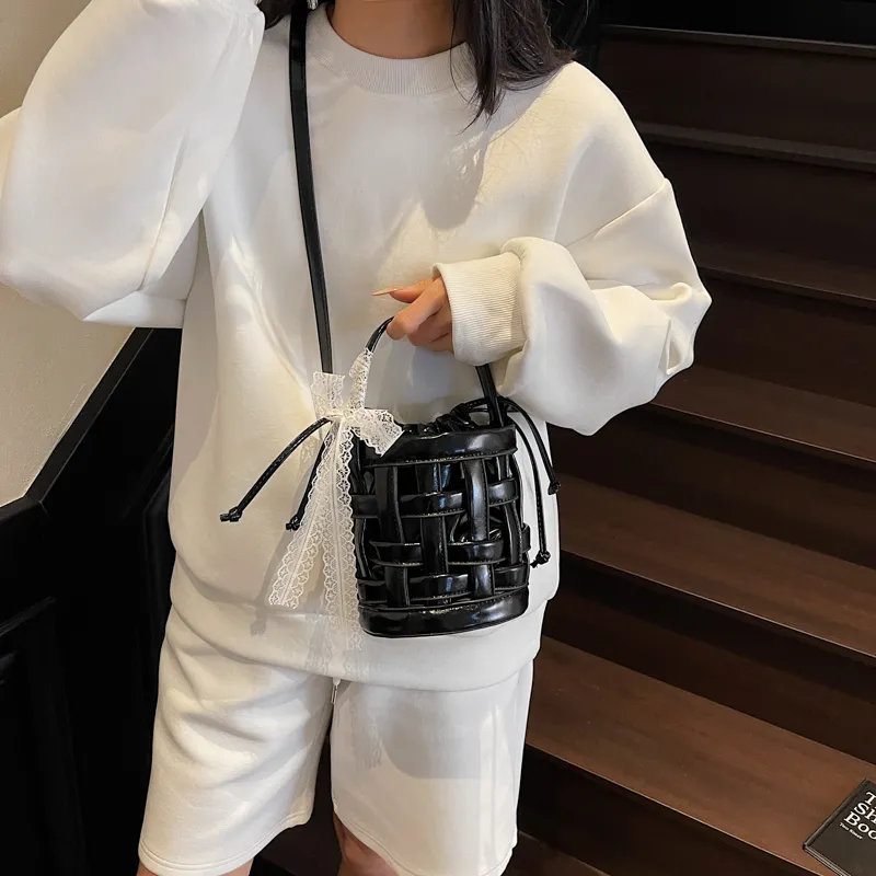 RUIPAI PU Bucket Bag Handbag Women's Black/Ecru/Blue/Silver/Pink-3