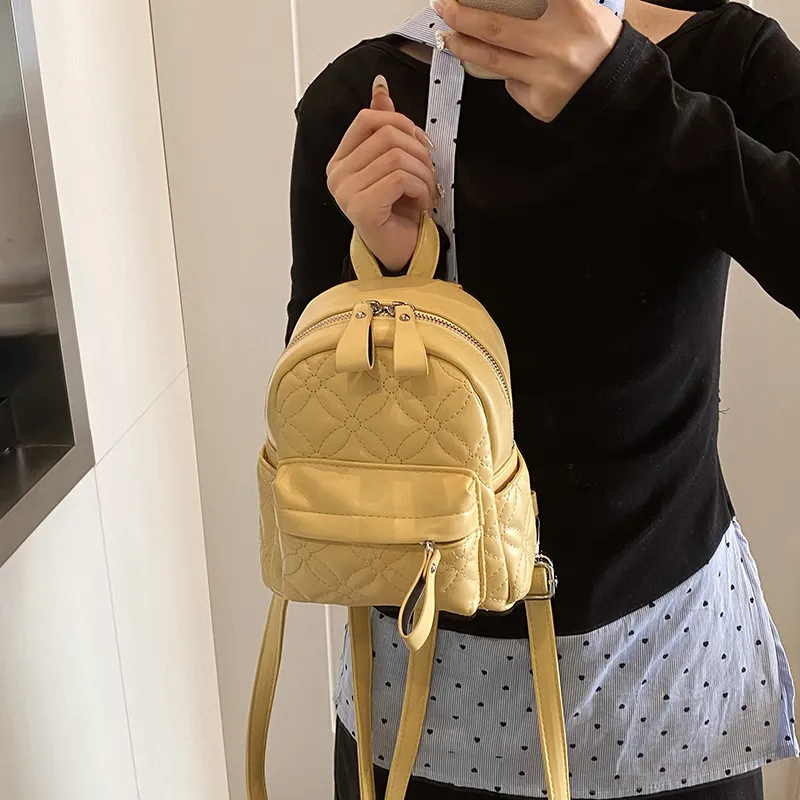 RUIPAI PU Backpack Women's Silver/Black/Yellow/White-18
