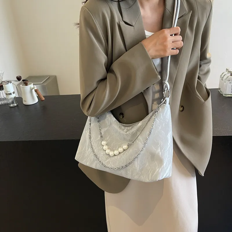 PINK·LAND PU Tote Crossbody Bag Shoulder Bag Women's Silver/Ecru/Green/Black-1