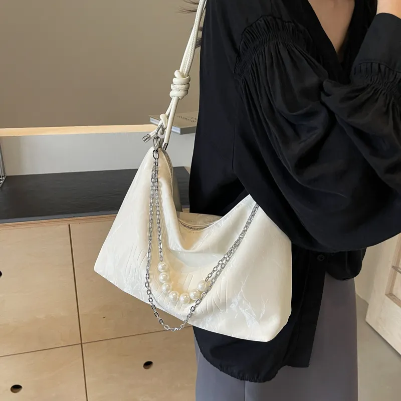 PINK·LAND PU Tote Crossbody Bag Shoulder Bag Women's Silver/Ecru/Green/Black-10
