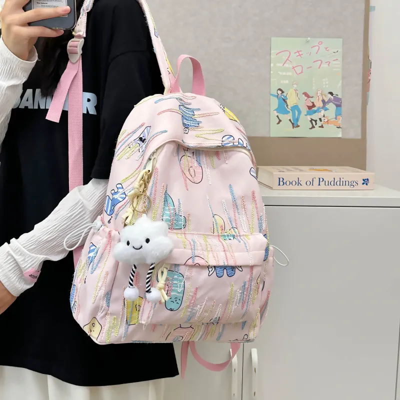 PINK·LAND Nylon Backpack Women's Multicolor-12