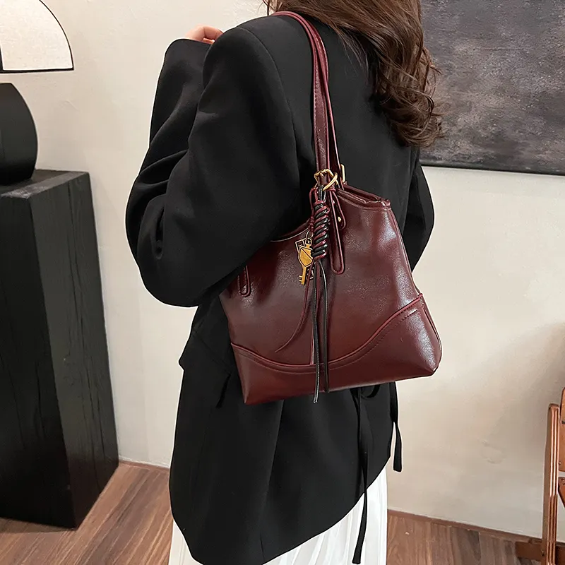 RUIPAI PU Shoulder Bag Regular Women's Black/Coffee/Red/Brown-17