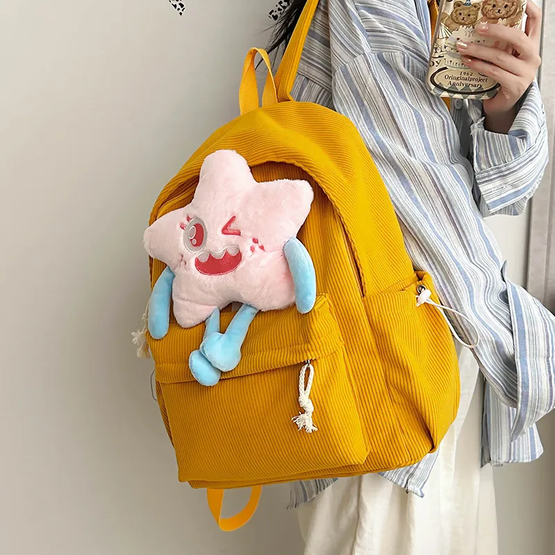 PINK·LAND Nylon Backpack Medium Size Women's White/Pink/Green/Yellow-30
