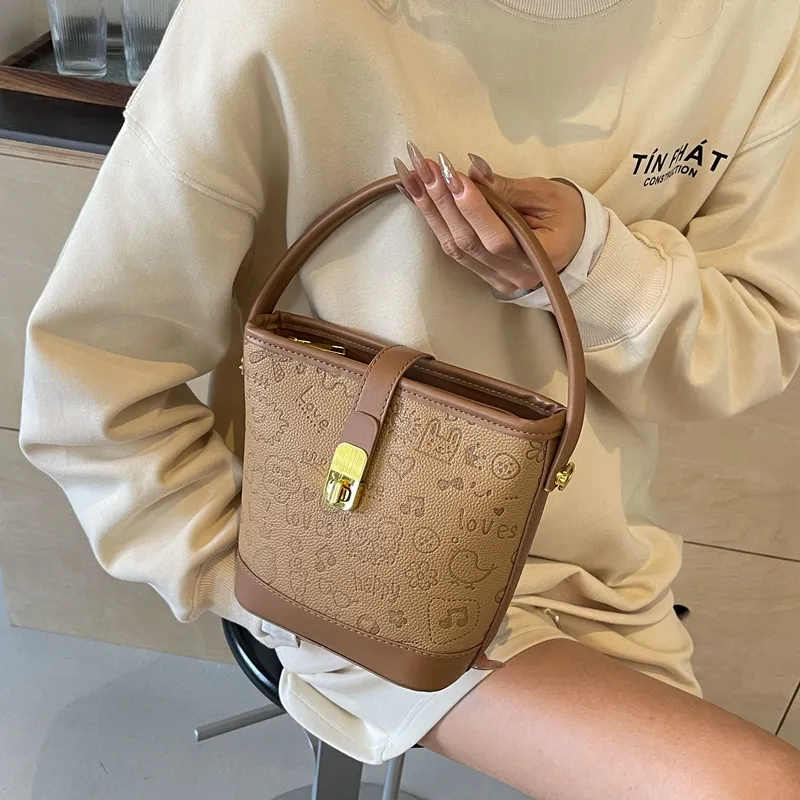 RUIPAI PU Bucket Bag, Shoulder Bag, Crossbody Bag, Handbag Regular Women's Pink/Ecru/Blue/Khaki-23