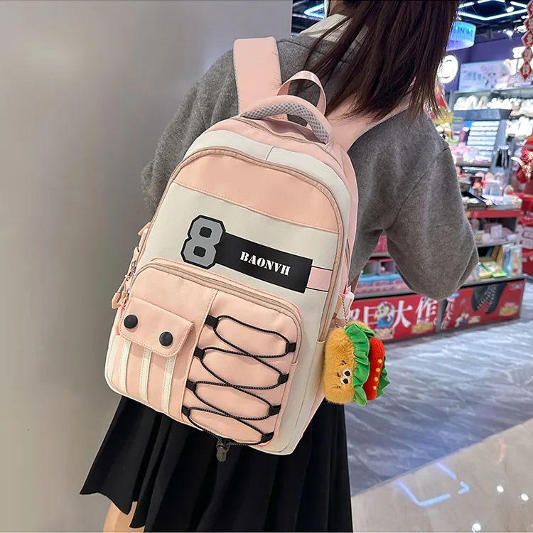 PINK·LAND Nylon Backpack Regular Unisex Multicolor-2