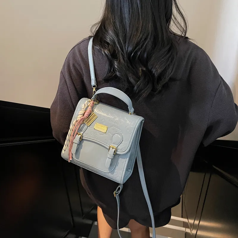 PINK·LAND PU One Shoulder Crossbody Backpack Regular Women's Pink/Blue/Ecru/Black-20