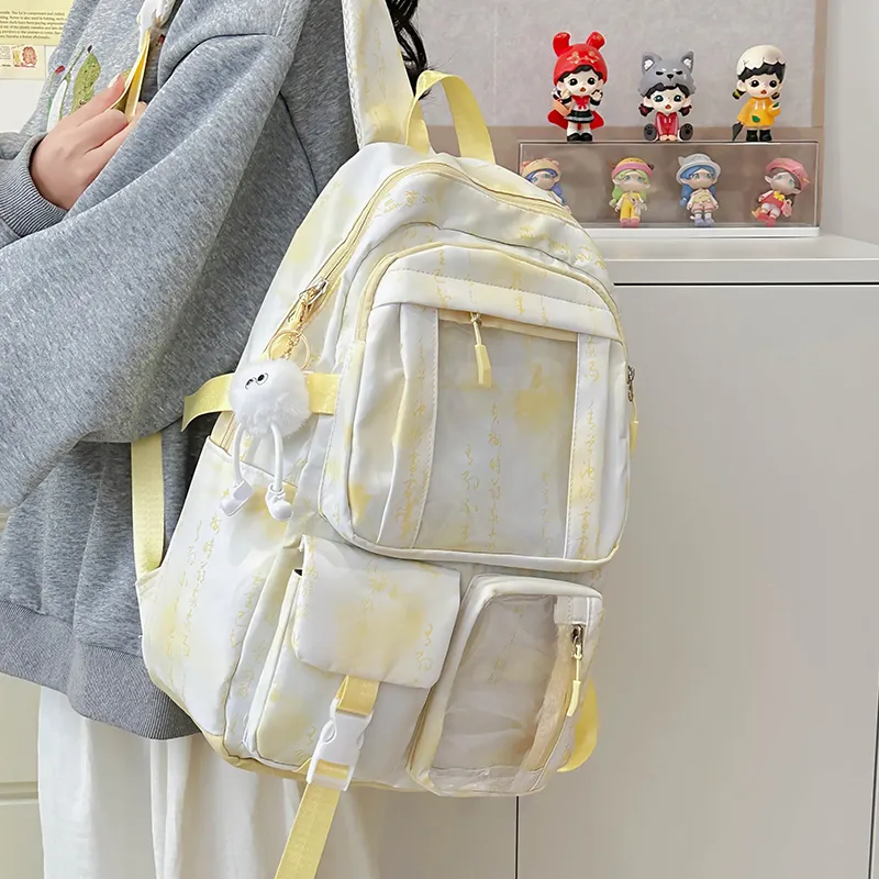 PINK·LAND Nylon Backpack Unisex Multicolor-13