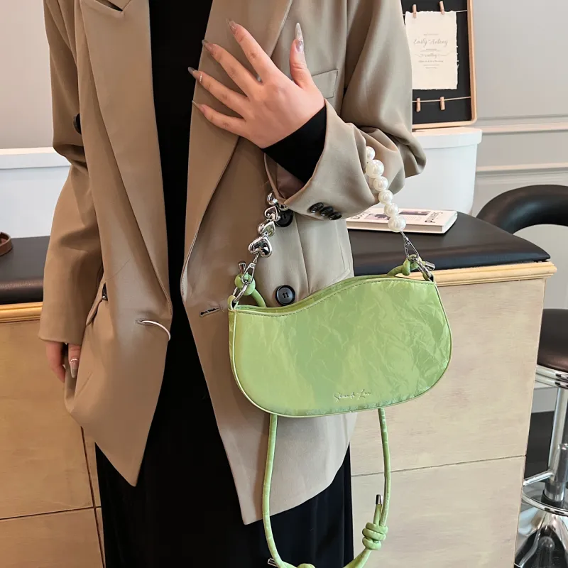 PINK·LAND PU One Shoulder Handbags Women's White/khaki/green/pink-16