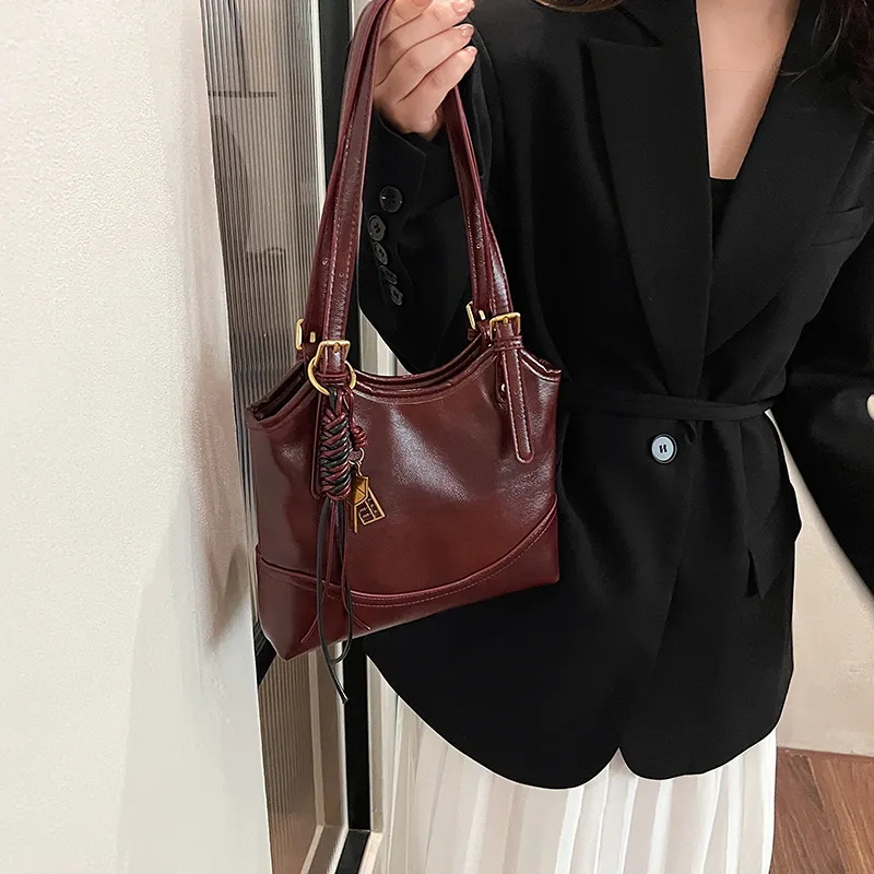 RUIPAI PU Shoulder Bag Regular Women's Black/Coffee/Red/Brown-19