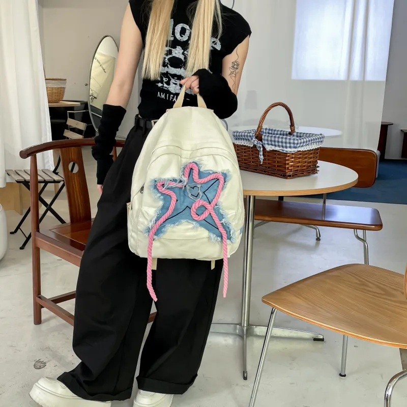 RUIPAI Canvas Bag Backpack Regular Women's White-1