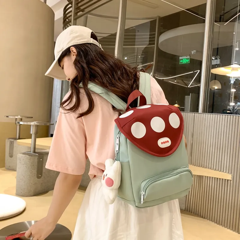 PINK·LAND Nylon Backpack Regular Women's Black/Pink/White/Green/Purple-19