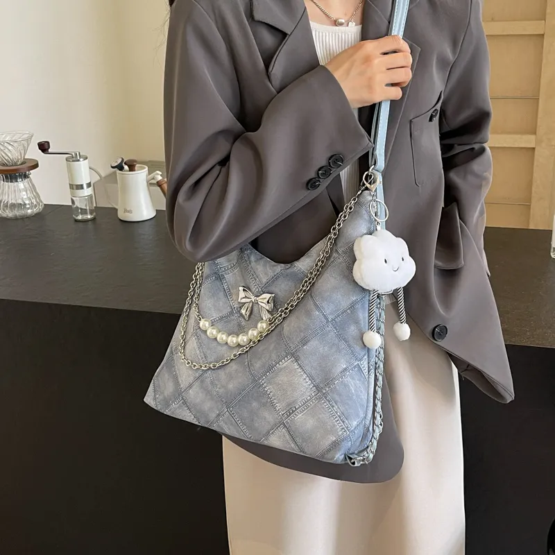 PINK·LAND PU Crossbody Bag Shoulder Bag Women's Dark Tea/Blue/Ecru/Pink-9