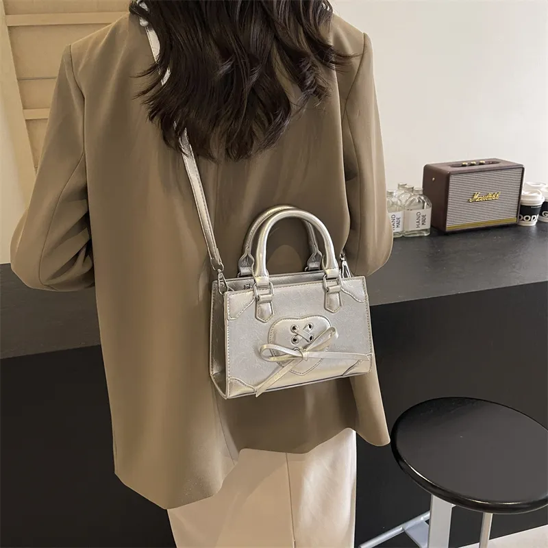 PINK·LAND PU Handbag Regular Women's Silver/Ecru/Burgundy/Black-3
