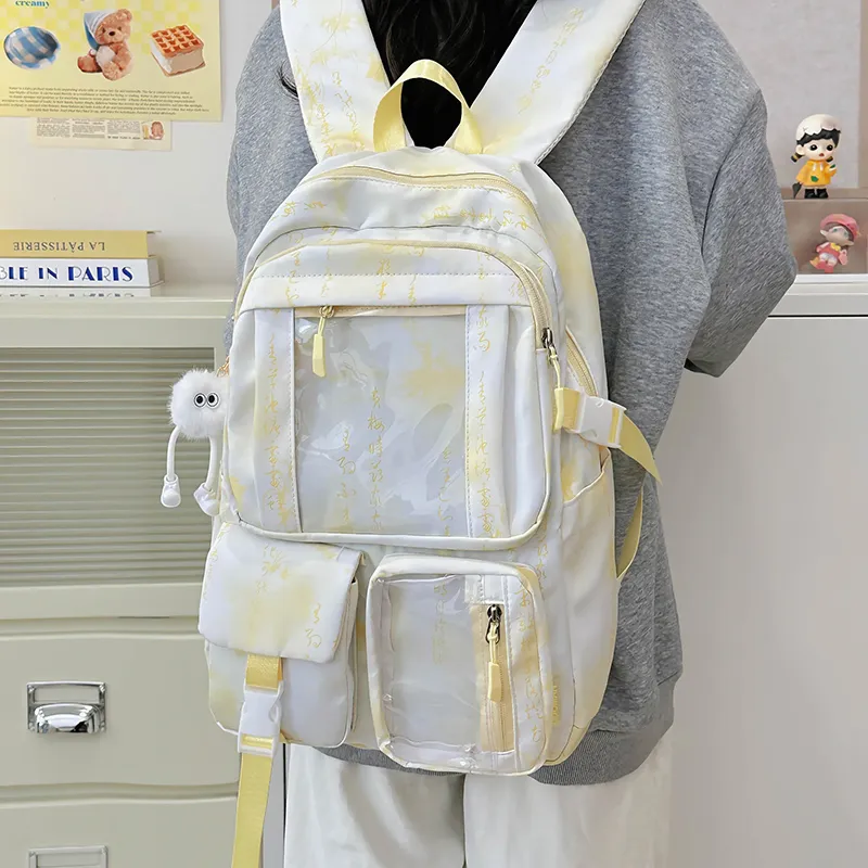 PINK·LAND Nylon Backpack Unisex Multicolor-11
