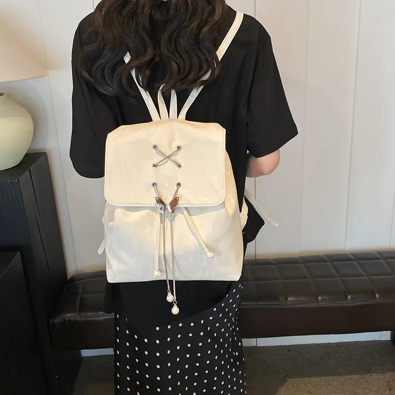 PINK·LAND PU Backpack Women's Silver/White/Green/Black-8