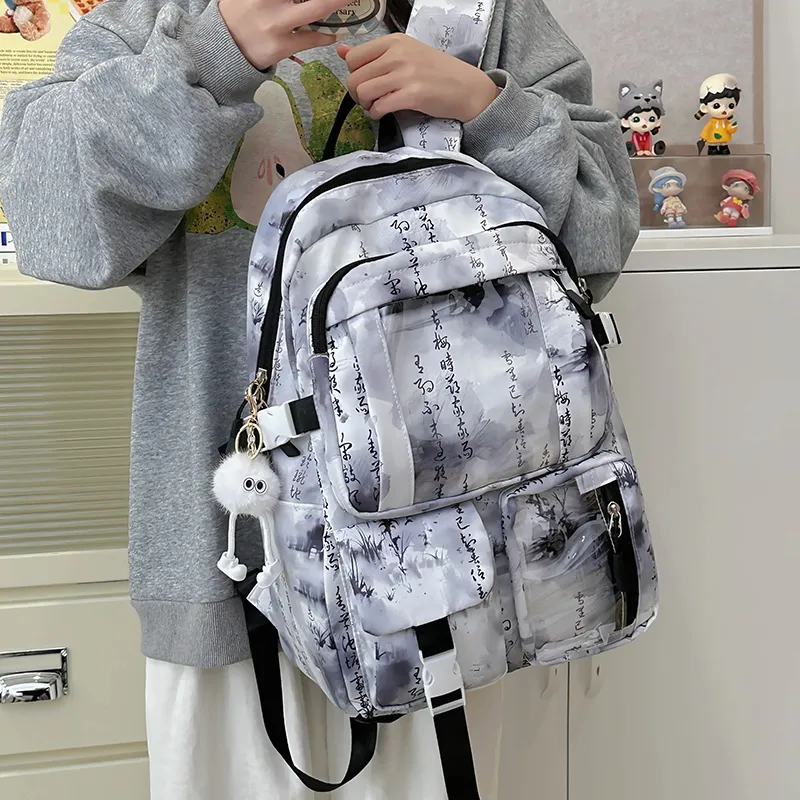 PINK·LAND Nylon Backpack Unisex Multicolor-5