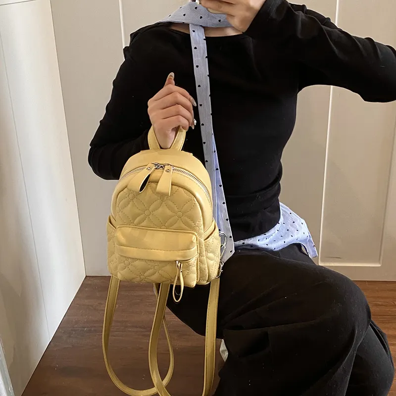 RUIPAI PU Backpack Women's Silver/Black/Yellow/White-15