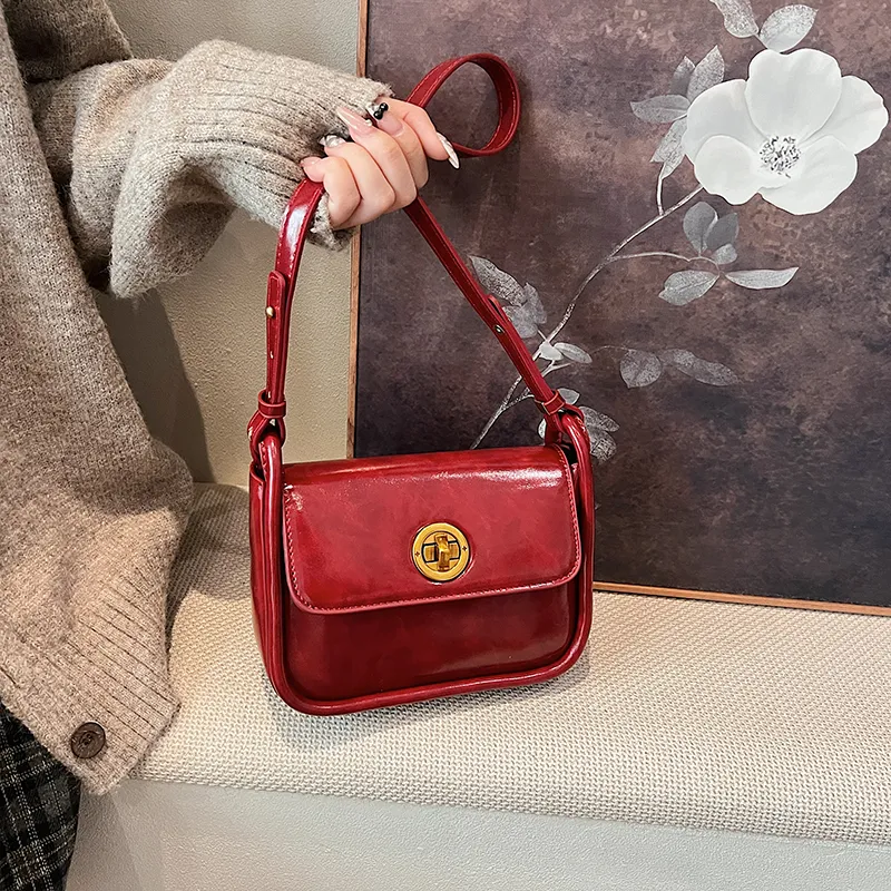 RUIPAI PU Shoulder Bag Regular Women's Coffee/Green/Black/Red-24