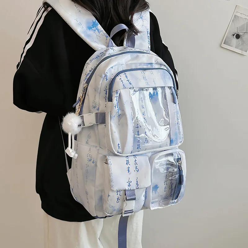 PINK·LAND Nylon Backpack Unisex Multicolor-26