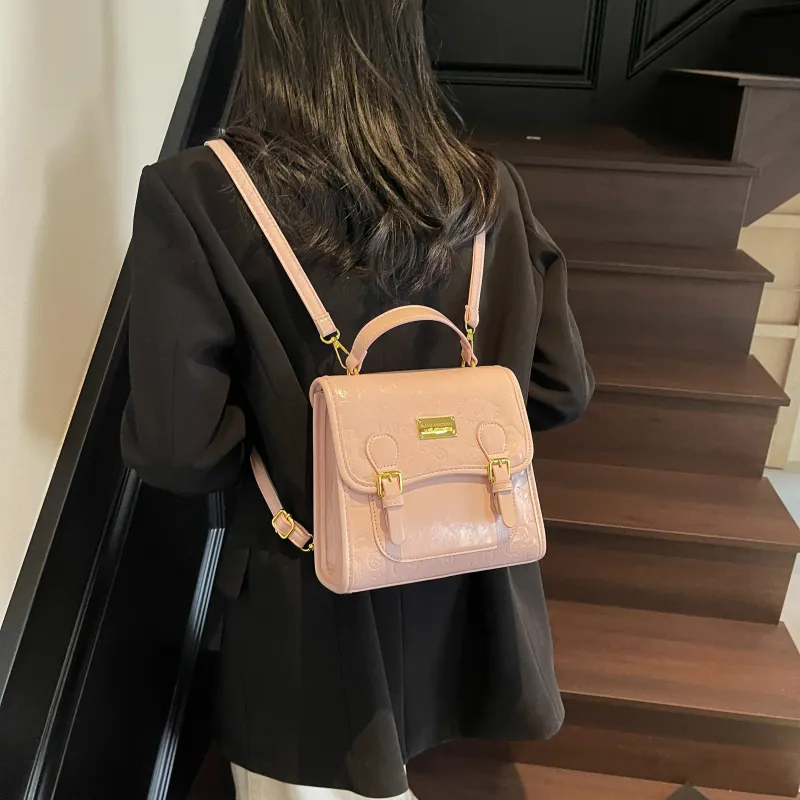 PINK·LAND PU One Shoulder Crossbody Backpack Regular Women's Pink/Blue/Ecru/Black-8
