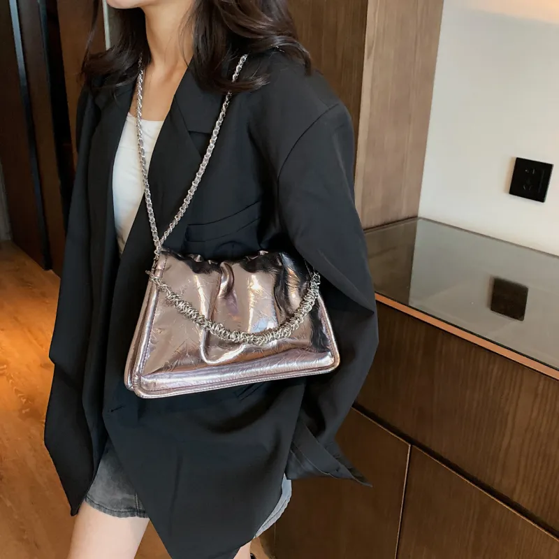 PINK·LAND Pu Material Shoulder Bag Handbag Shoulder Bag Crossbody Bag Regular Women's Black/Qiang/Silver/Havana-8