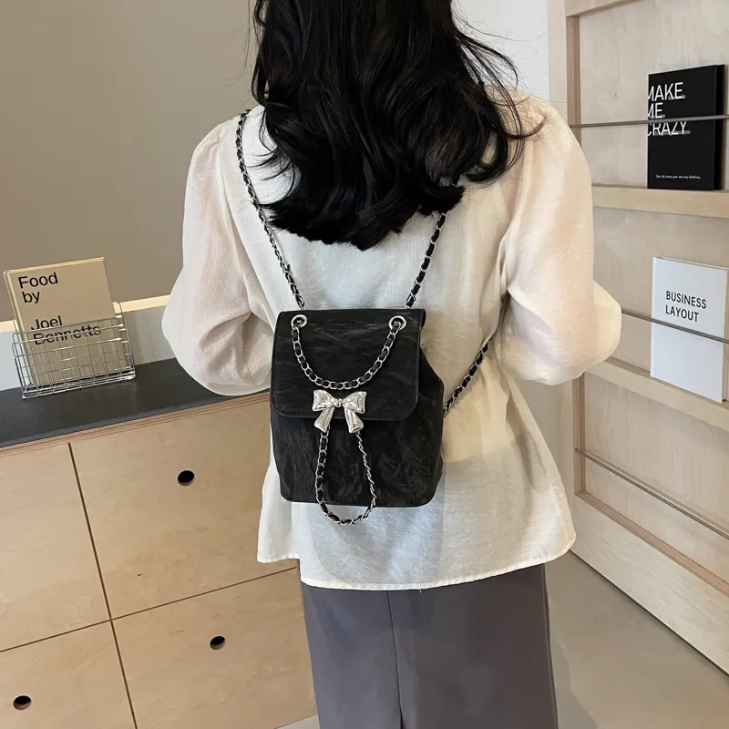 RUIPAI PU Backpack Women's Silver/Ecru/Green/Black-16