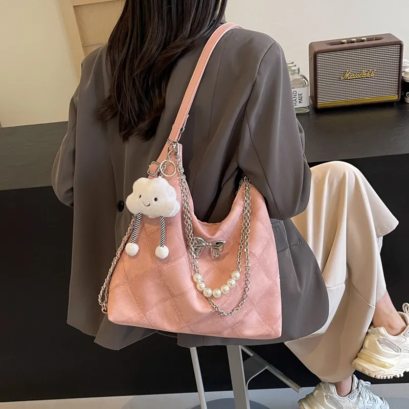 PINK·LAND PU Crossbody Bag Shoulder Bag Women's Dark Tea/Blue/Ecru/Pink-23