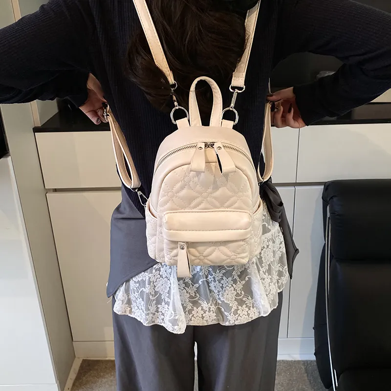 RUIPAI PU Backpack Women's Silver/Black/Yellow/White-22