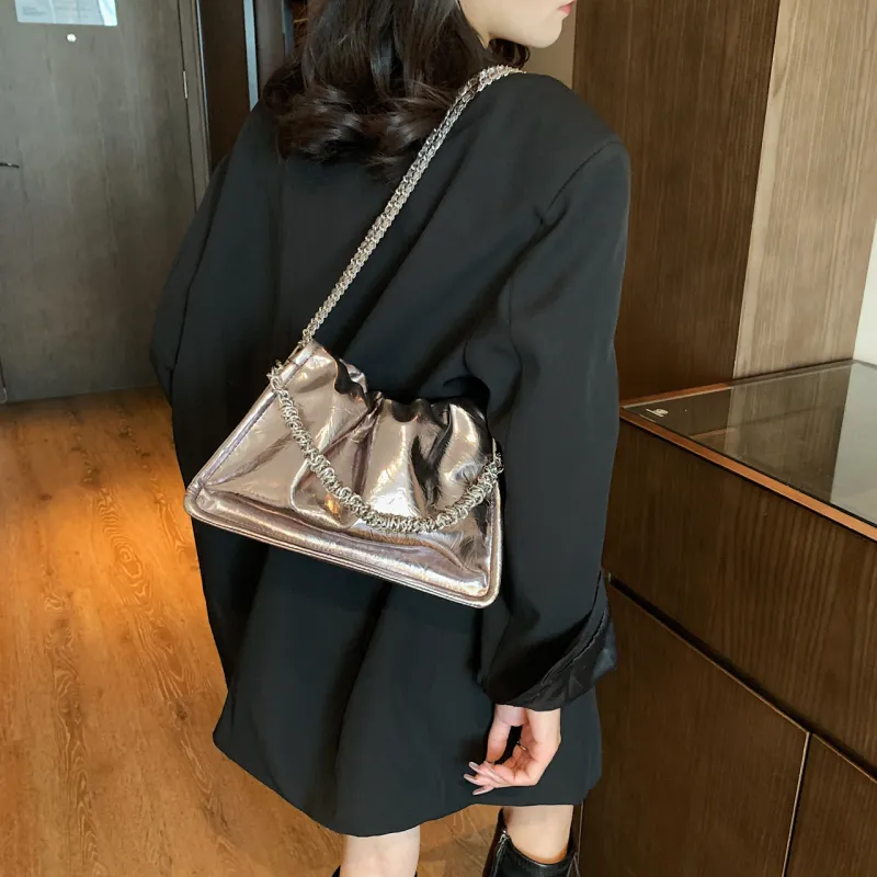 PINK·LAND Pu Material Shoulder Bag Handbag Shoulder Bag Crossbody Bag Regular Women's Black/Qiang/Silver/Havana-7