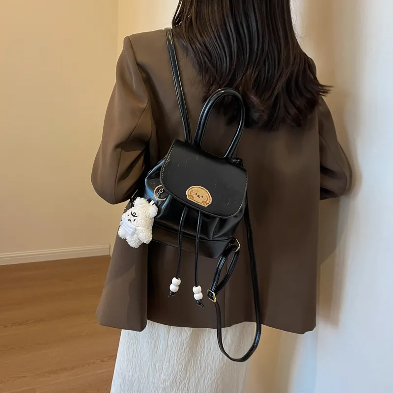 PINK·LAND PU Backpack Women's Black/Brown-1