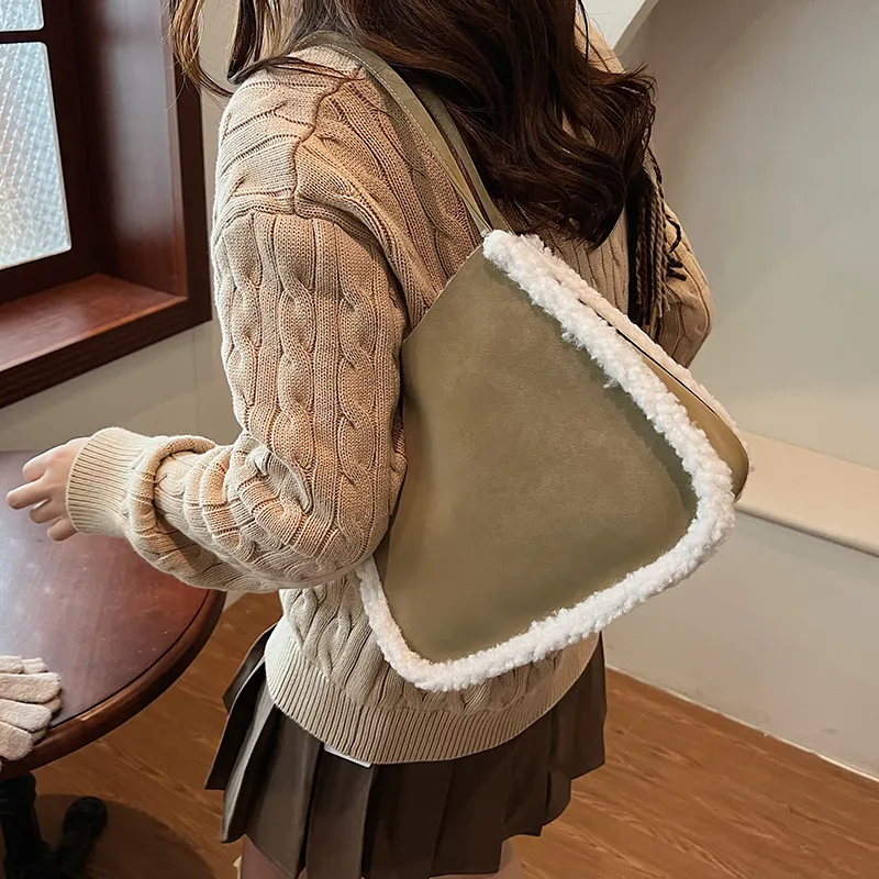 RUIPAI Suede Handbag, Shoulder Bag Regular Women's Brown/Coffee/Caramel/Green-26
