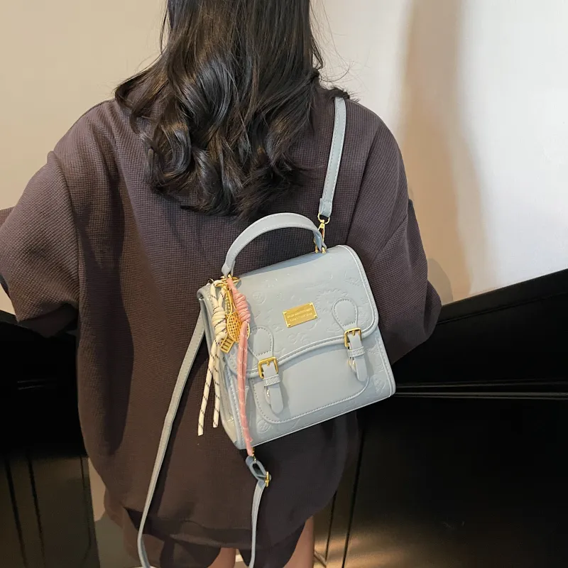 PINK·LAND PU One Shoulder Crossbody Backpack Regular Women's Pink/Blue/Ecru/Black-22
