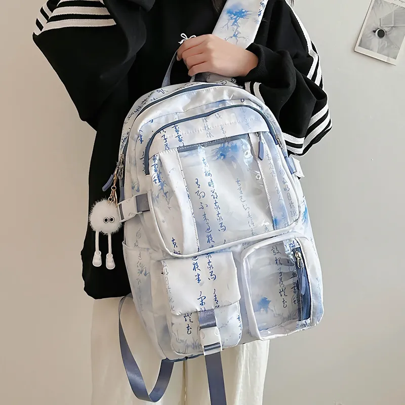 PINK·LAND Nylon Backpack Unisex Multicolor-23