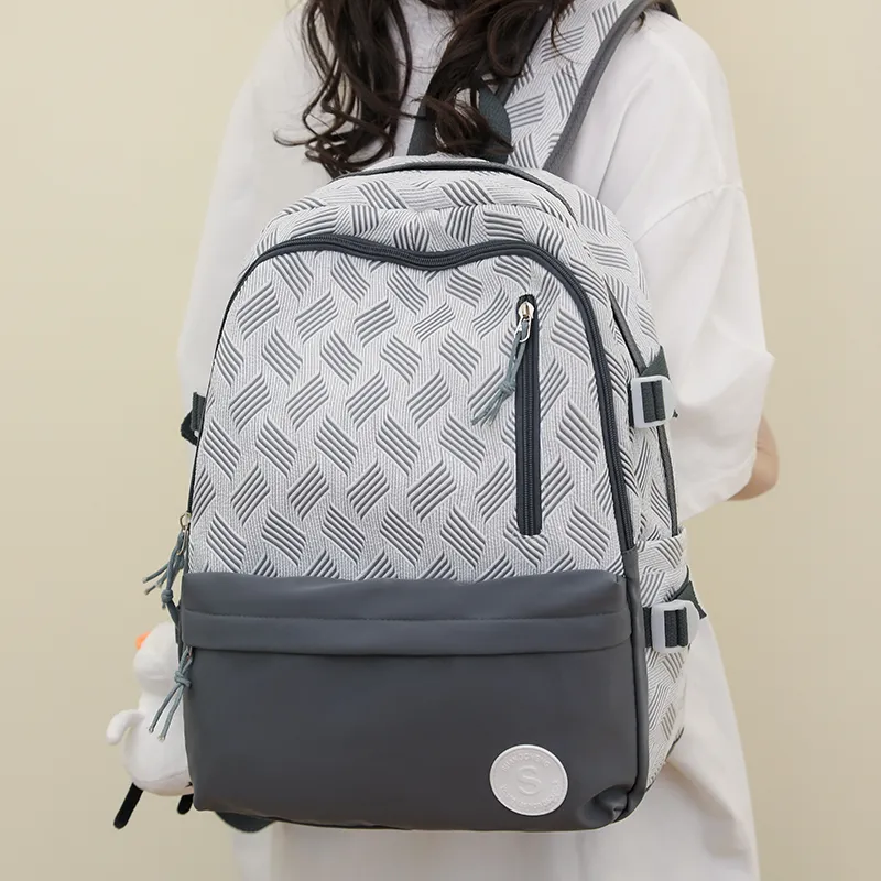 RUIPAI Nylon Backpack Regular Women's Light Purple/Light Green/Light Blue/Pink/Gray-18