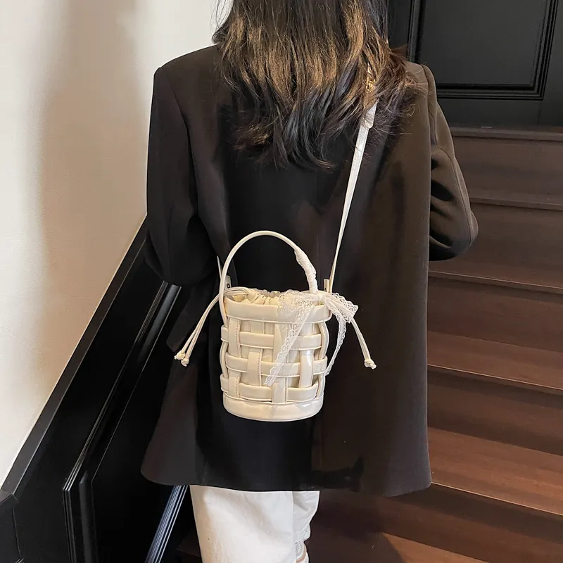 RUIPAI PU Bucket Bag Handbag Women's Black/Ecru/Blue/Silver/Pink-14