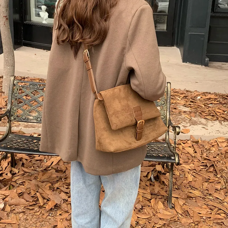 PINK·LAND Suede Shoulder Bag Women's-4