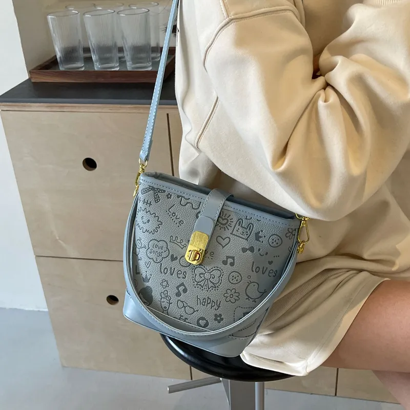 RUIPAI PU Bucket Bag, Shoulder Bag, Crossbody Bag, Handbag Regular Women's Pink/Ecru/Blue/Khaki-16
