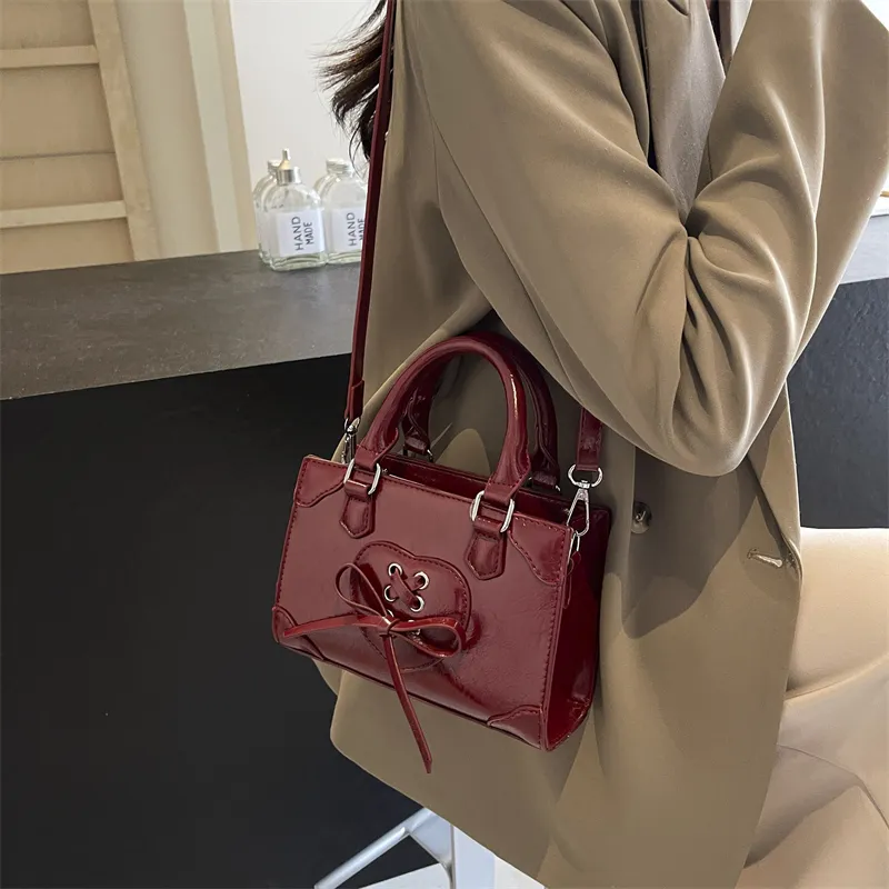 PINK·LAND PU Handbag Regular Women's Silver/Ecru/Burgundy/Black-14