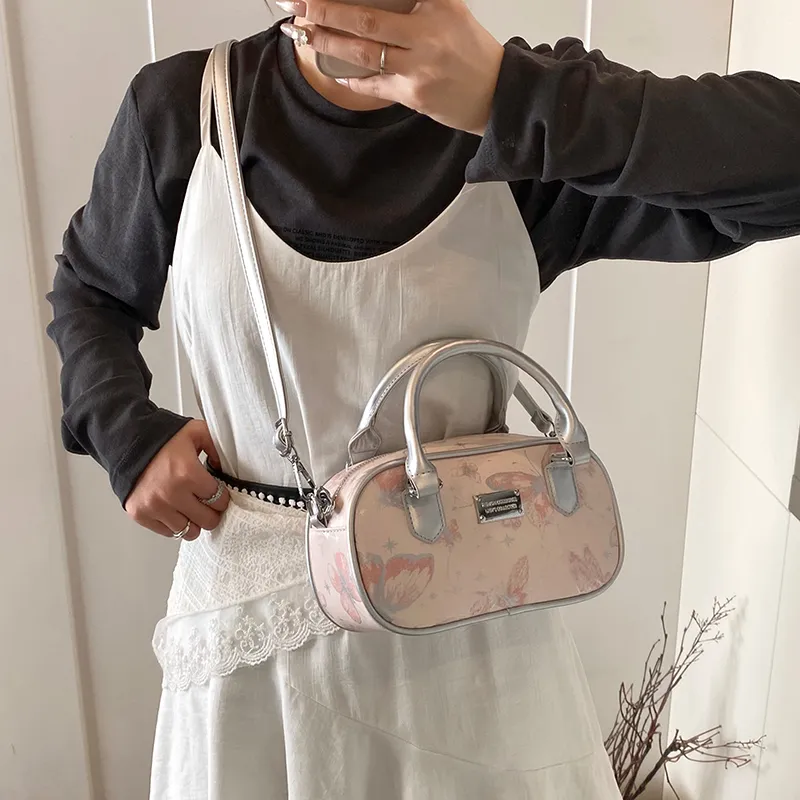 RUIPAI PU Crossbody Handbag Regular Women's Silver/Pink-9