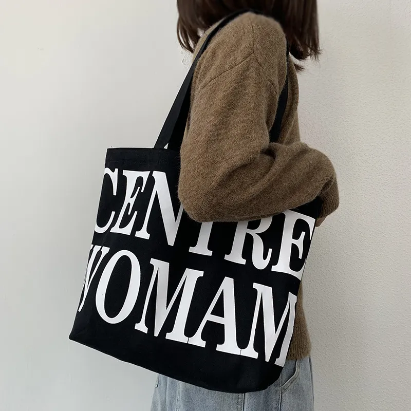 PINK·LAND Canvas Canvas Bag Shoulder Bags Regular Women's Beige/Black-7