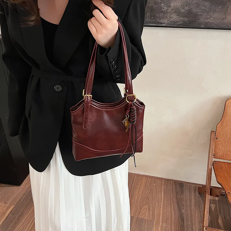 RUIPAI PU Shoulder Bag Regular Women's Black/Coffee/Red/Brown-18