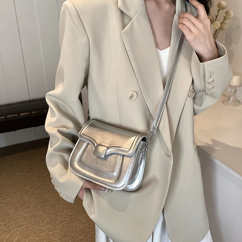 RUIPAI PU Shoulder Bag Regular Women's Silver/White/Blue/Black-5